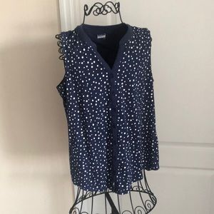 Basic Editions Sleeveless Polka Dot Top